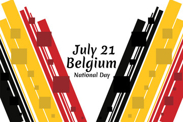 July 21, Belgium National Day. Happy Belgium National Day  Vector Illustration. Suitable for greeting card, poster and banner.