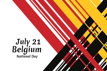 July 21, Belgium National Day. Happy Belgium National Day  Vector Illustration. Suitable for greeting card, poster and banner.