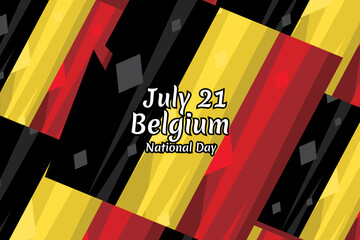 July 21, Belgium National Day. Happy Belgium National Day  Vector Illustration. Suitable for greeting card, poster and banner.