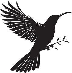Hummingbird Silhouette – delicate and graceful vector clipart