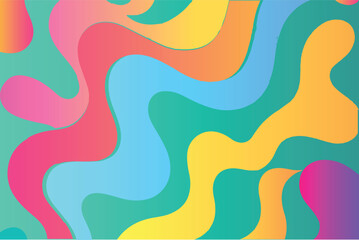 Swirling Symphony A Vibrant Abstract Expression of Color and Form Evoking Fluidity and Joyful Movement in Design