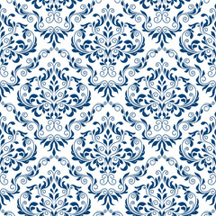 navy blue damask pattern