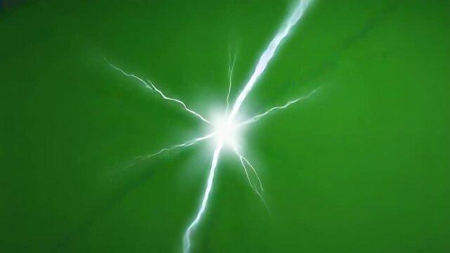 Green screen lightning strike animation effect for video editing and motion graphics for projects