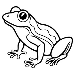 Frog line art vector