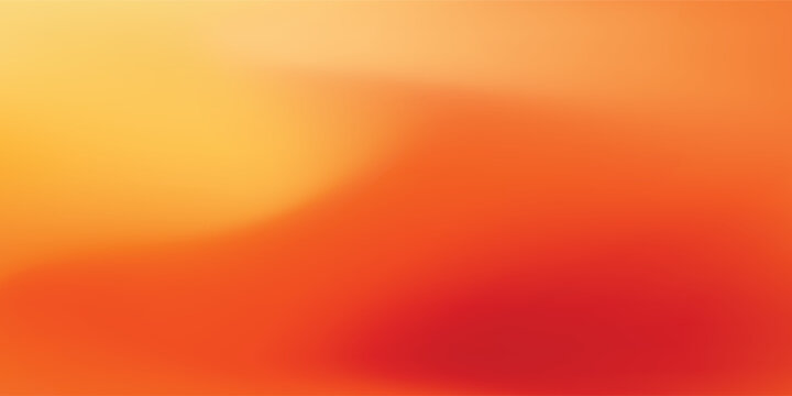 Warm orange yellow red gradient background. Autumn colored blurred wallpaper. Fall smooth gradation backdrop for banner, poster, leaflet, brochure, booklet. Vector abstract fiery template overlay