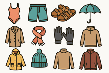 Seasonal clothing and accessories: swimwear, jackets, and more