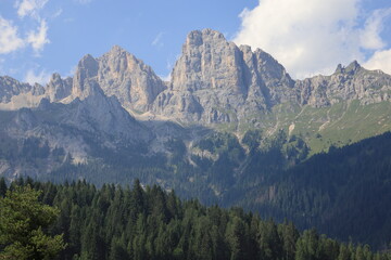 Forca Rossa in the area of Pale di San Martino range. Alps, Italy