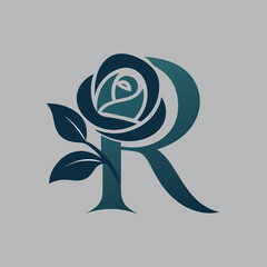 A logo featuring the letter "R" with a stylized rose design.