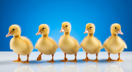 Follow the Leader: Row of Sweet Little Ducklings