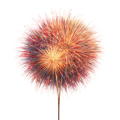 Fototapeta premium Vibrant Fireworks Display A Stunning Celebration in the Sky white background against transparent Background