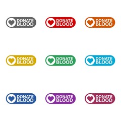 Donate blood  icon isolated on white background. Set icons colorful