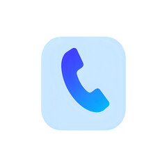 Phone Icon: Blue Gradient Contact Us Button for Website and App Design