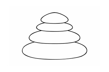 Simple black and white illustration of a zen stone stack for meditation and balance