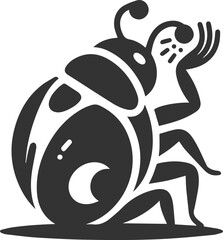 Silhouette of a ladybug vector drawing