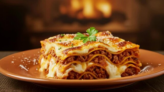 Classic Italian Lasagna al Forno with rich meat sauce and melted cheese
