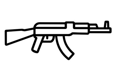 machine line icon vector on white background 
Vector gun icon on white background