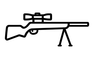rifle with scope line icon vector on white background 
Vector gun icon on white background