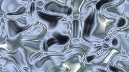 An abstract liquid metal texture background featuring smooth fluid shapes in glossy blue and black hues. The organic flow and high-gloss reflections create a futuristic and surreal appearance, ideal f - Powered by Adobe