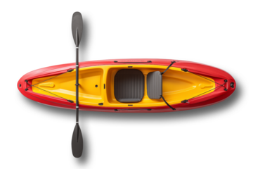 kayak with paddle isolated on transparent or white background, png