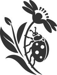 Silhouette of a ladybug vector drawing
