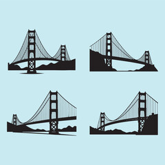 Fototapeta premium San Francisco golden gate bridge silhouette