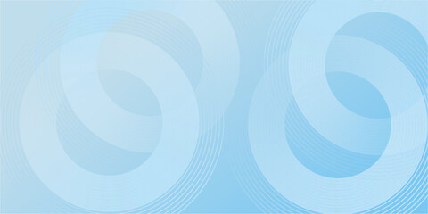 Fototapeta premium Abstract minimalist banner background, pastel colorful, blue and white gradations. Circle effect style geometric simple art