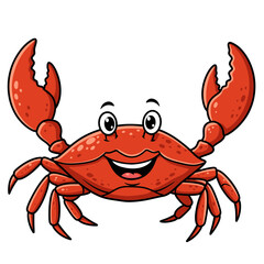 Cute Cartoon Crab Character with a Cheerful Smile in Vector Illustration