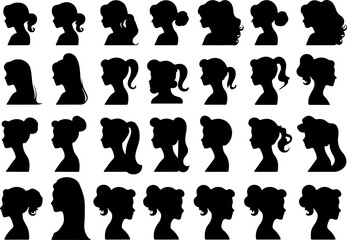 Set of Woman Silhouette Vector Art, Stylish Woman Silhouettes Collection, Female Silhouette Vector Set, Elegant Lady Silhouette Art, Fashion Woman Silhouette Bundle, Black Woman Silhouette Design, Wal