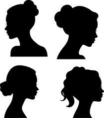 Set of Woman Silhouette Vector Art, Stylish Woman Silhouettes Collection, Female Silhouette Vector Set, Elegant Lady Silhouette Art, Fashion Woman Silhouette Bundle, Black Woman Silhouette Design, Wal