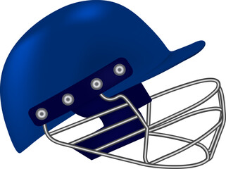 Blue Cricket Helmet - Standard Sports Protective Gear