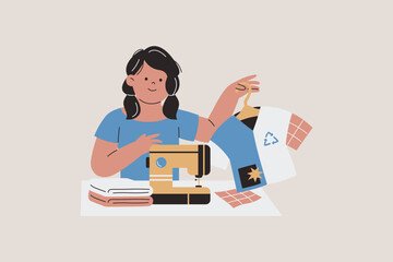 Illustration of Upcycling Clothing and DIY