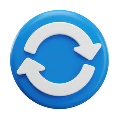 Web Reload Button and Data Sync Icon. Cut Out, Clipping Path Isolated on Transparent Background.