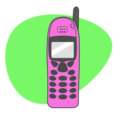 Vector illustration of vintage mobile phone