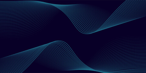 A dynamic and abstract digital design with flowing blue waveforms against a dark background,smooth, curving lines and dotted patterns that create a sense of movement and energy.