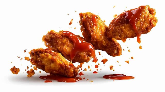 fried chicken wings with sauce	