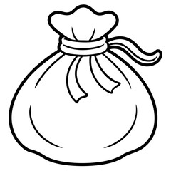 Santa Gift Bag Minimalist Line Art