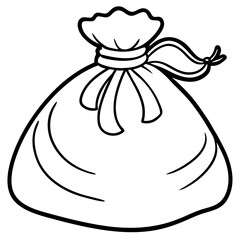 Santa Gift Bag Minimalist Line Art