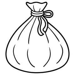 Santa Gift Bag Minimalist Line Art