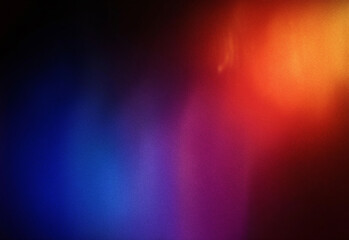 Grainy gradient light leak effect overlays blue and red on dark background