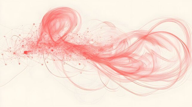 Abstract Red Swirling Lines Art Background AI Generated
