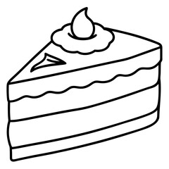Red Velvet Cake line art vector