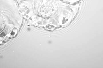 The skin in the water is clear.