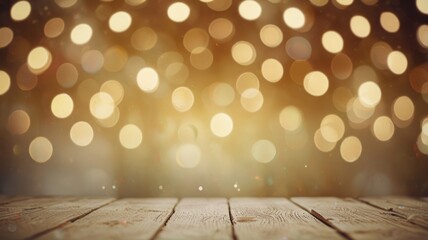 Night Background with Golden Blurred Bokeh