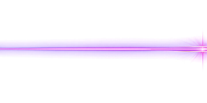 neon purple line of light on transparent background. futuristic. design element. laser. glow.
