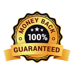 Obraz premium 100 percent Money Back Guarantee Label featuring a bold design with prominent text. Ideal for increasing customer satisfaction and trust.