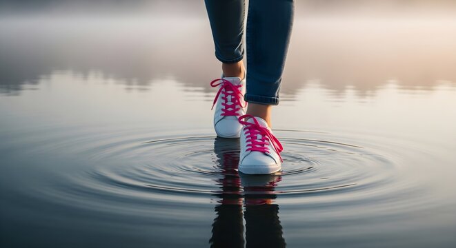 Shoes on water - Powered by Adobe