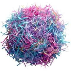 Pastel Shredded Paper Colorful Fillers for Gift Baskets  Crafts white background against transparent Background