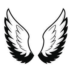 Obraz premium Wings vector illustration with an eagle and angel wing design, a symbol of freedom