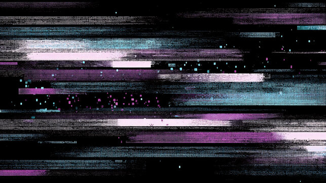 Abstract glitch art background digital noise texture - Powered by Adobe