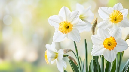 Beautiful White Daffodils Spring Flowers Bouquet